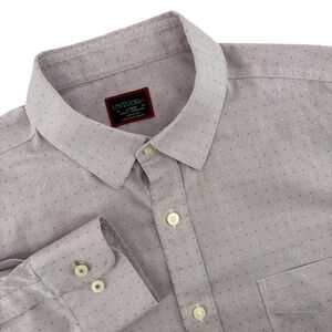 UNTUCKit Mens Large Slim Fit Tresor Pink WF Wrinkle Free Button Down Shirt 41127